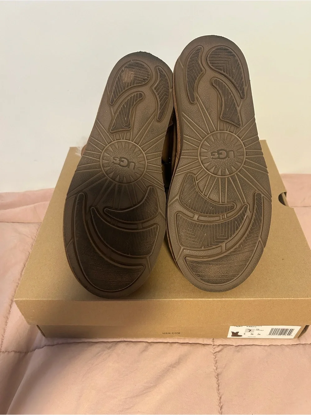 UGG Women's Renley II Chestnut Suede Buckle Boots Size 7 - Picture 6 of 7